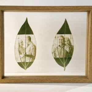 Personalised gift - Personalised Leaf Engraving - wooden frame