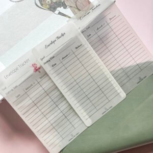 Laminated Cash Envelope Inserts, reusable bill tracker, Vellum Laminated Trackers, Reusable tracker